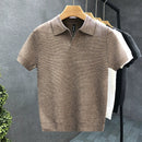 V - NECK KNITTED POLO VERONA - Lancetto