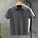 V - NECK KNITTED POLO VERONA - Lancetto