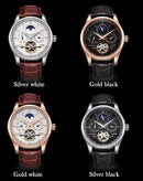 LIGE Automatic Tourbillon Watch | Genuine Leather Skeleton Mechanical Timepiece - Lancetto