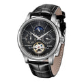 LIGE Automatic Tourbillon Watch | Genuine Leather Skeleton Mechanical Timepiece - Lancetto