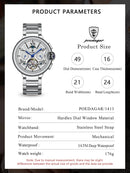 POEDAGAR Military Mechanical Watch | Automatic Tourbillon Day - Date Edition - Lancetto