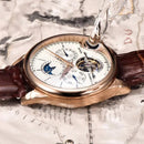 LIGE Automatic Tourbillon Watch | Genuine Leather Skeleton Mechanical Timepiece - Lancetto