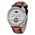 LIGE Automatic Tourbillon Watch | Genuine Leather Skeleton Mechanical Timepiece - Lancetto