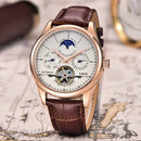 LIGE Automatic Tourbillon Watch | Genuine Leather Skeleton Mechanical Timepiece - Lancetto