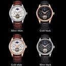 LIGE Automatic Tourbillon Watch | Genuine Leather Skeleton Mechanical Timepiece - Lancetto
